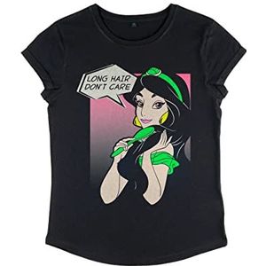 Disney Aladdin Jastein dames T-shirt met rolgeluiden, zwart.