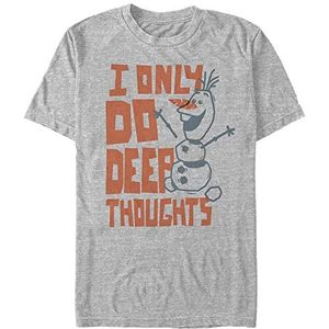 Disney Unisex T-shirt met korte mouwen Frozen Two-Deep Thoughts Organic, Melange Grey, XL, Melange Grey