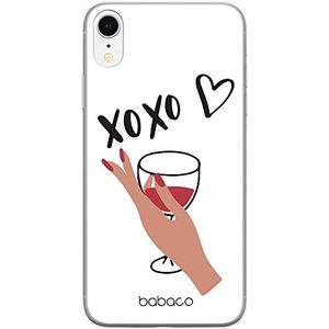 ERT GROUP Beschermhoes voor Apple iPhone XR, origineel en officieel Babaco-motief XOXO 001, perfect afgestemd op de vorm van de mobiele telefoon, gedeeltelijk bedrukt