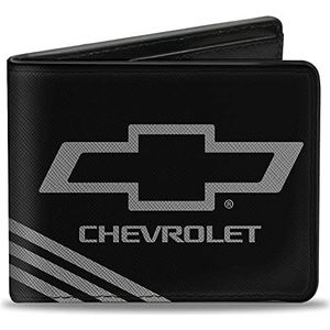 Buckle Down Unisex Volwassen Wallet Chevrolet Bowtie 3-Stripe Zwart/Charcoal 2-laags portemonnee - Veelkleurig -, Meerkleurig