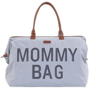 Childhome Mommy Bag Luiertas, moederschap, reistas, grote capaciteit, aankleedkussen, verstelbare schouderriem, vakken, koeltas, koffer, jersey, grijs