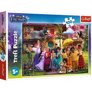 Trefl - Encanto, Magie wacht in Encanto - puzzel 100 elementen - Kleurrijke puzzel met de helden van het sprookje Onze magische Encanto, voor kinderen vanaf 5 jaar.