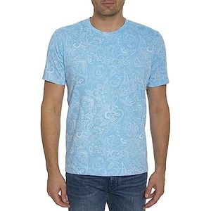 Robert Graham Swanson T-shirt met korte mouwen voor heren, Lichtblauw
