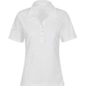 Trigema Poloshirt voor dames van katoen met kristalstenen, Wit