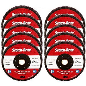 Scotch-Brite Clean and Strip XT Pro Disc, TN Quick Change, 4-1/2"" x 5/8""-11, S XCS, 10 per hoes