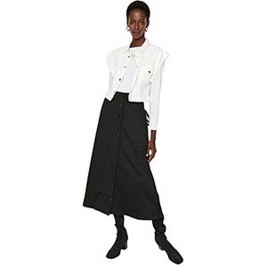 Trendyol Bescheiden gebreide rok voor dames, zwart, XL, Zwart