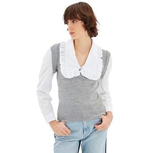 Trendyol Gebreide trui, grijs, geweven, garnish, sweater voor dames, grijs.