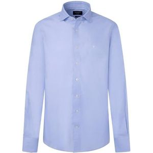 Hackett London Essentiële textuur herenoverhemd, Hemelsblauw