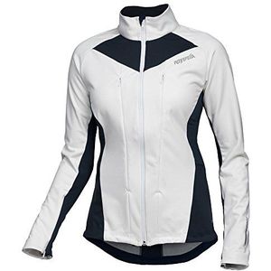 ROTTEFELLA Outerlayer Tempo Damesjas, winddicht, waterdicht, geschikt voor fietsen, sport en fitness in de open lucht, Briljant wit