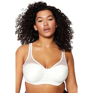 Trendyol Femmes Grande Taille Balcon Knit Grande Taille Soutien-gorge Ecru, 100C, Ecru, C, Écru, C