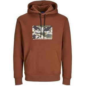 Jack & Jones Jorvesterbro Newton Boxfront Sweatshirt Bf Sweatshirt met capuchon voor heren, Bruin