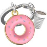 METALMORPHOSE - Donut-sleutelhanger – cadeau voor heren, cadeau voor dames, roze, eenheidsmaat, Roze