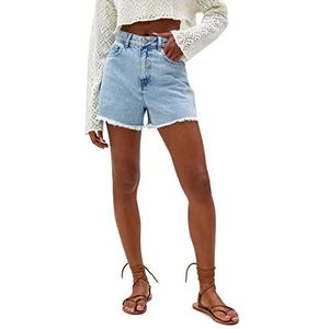 Koton Denim shorts met hoge taille Destroyed Pocket Detail Shorts Dames, Bleach (Bch)