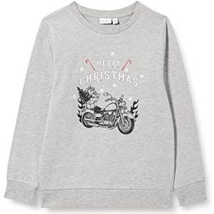 NAME IT Nkmvismas Ls Sweat Bru Rr Sweat-shirt pour garçon, gris, 158-164