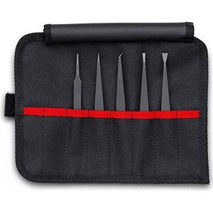 5 stuks plastic pincetten in gereedschapsrol, ESD