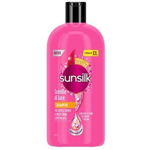 Sunsilk, Shampoo voor lichtstralen, shampoo tegen krullen, geeft het haar glans, actieve fusion formule met jojoba-olie, collageen en biotine XXL, 810 ml