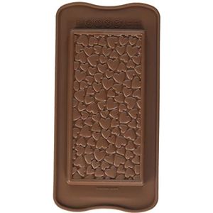 Silikomart 22.138.77.0065 siliconen vorm voor Tablet Love Choco Bar, bruin, 11,7 x 7,9 x 11 cm