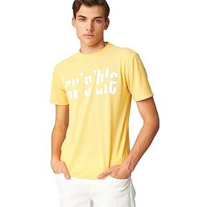 Koton T-shirt à manches courtes pour homme, Jaune (151), XXL