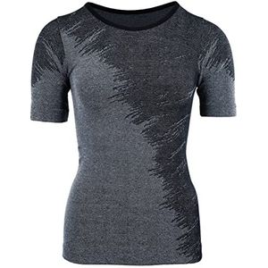 duParc Active Wear Naadloos sportshirt, sneldrogend, gemengd effect, yoga T-shirt, dames, grijs.