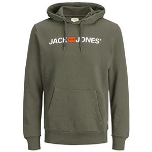 JACK & JONES Heren-hoodie logo, groen (Rosin/Reg Fit - Melange), XXL