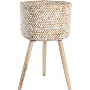 Grondlegger DKD Home Decor 31 x 31 x 52 cm Natuurlijk Wit Bamboe Decapé