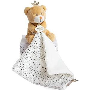 Doudou et Compagnie - Pluche beer met knuffeldier – beer Little King – 10 cm – honing – cadeau-idee voor geboorte – DC3515