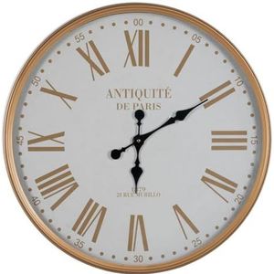 BigBuy Home Horloge murale blanche naturelle fer 60 x 60 x 6 cm