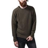 Urban Classics Raglan pullover met brede kraag voor heren, groen (olijf 176)