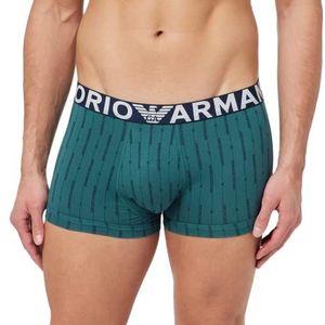 Emporio Armani Trunks All Over Vertical Logo voor heren, Vert.ea Mediterr/Mar, S, groen. Mediterr/Mar