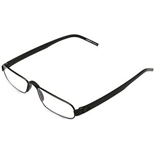 Rodenstock ProRead R2180 Leesbril, uniseks leesbril, leeshulp bij verziendheid, bril met licht roestvrij stalen frame (+1 / +1,5 / +2 / +2,5), zwart.
