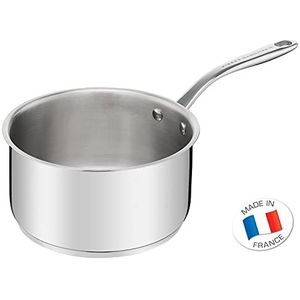 Tefal Pierre Gagnaire H8223002 Steelpan van roestvrij staal, 20 cm, uitstekende warmteverdeling, geklonken handvat, robuust, elegant design, voor alle soorten fornuizen, inclusief inductie, geproduceerd in Frankrijk