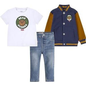 Levi's Kids Lvb Best Hugger Jacket, Tee & 6ef741 3-delige sets voor babyjongens, Naval Academy