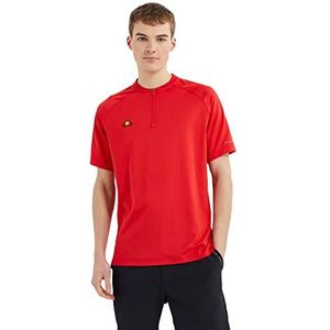 ellesse Polo de golf Rora 2023 sans col zippé anti-humidité pour homme, Rouge, L