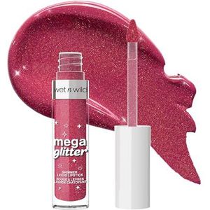 Wet n Wild Mega Glitter Shimmer Liquid Lipstick, matte glans, lichte formule met vitamine E voor gevoede en comfortabele lippen, roze toekomst