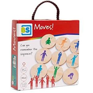 BS Toys Moves! Actief Beweegspel - Vanaf 4 jaar - Binnen en buiten - 9 houten schijven