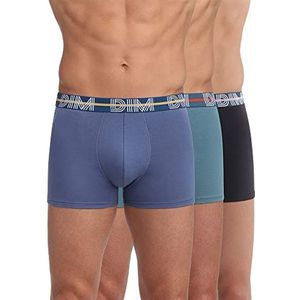 Dim Boxershorts voor heren, krachtige stijl, katoen, stretch, 3 stuks, Hyacint Blauw/Helder Groen/Zwart