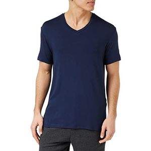 Emporio Armani Heren T-Shirt Deluxe van viscose T-shirt marineblauw, XL, Navy Blauw