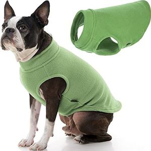 Gooby Hondenvest van fleece, rekbaar, grasgroen, maat XL, warme fleece trui voor kleine honden, trui voor grote honden