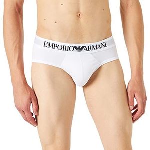 Emporio Armani Iconic herenslip met logo, Wit.