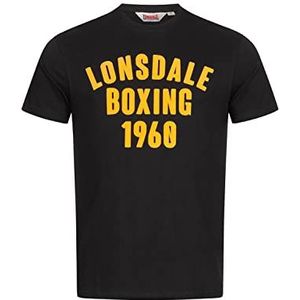 Lonsdale Pitsligo T-shirt voor heren, Zwart/Geel