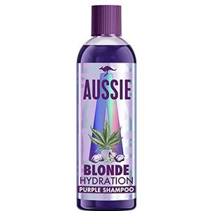 Aussie Blonde Hydration Shampoo Violet Vegan met extracten van hennep en pruimenextract, voor gekleurd en droog haar, stimuleert en hydrateert je haar, 290 ml, niet getest op dieren