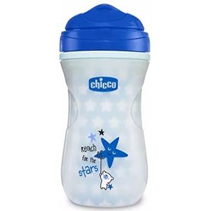 Chicco - Lichtgevende Tuitbeker - Antilek Thermosbeker - Ergonomische Tuit en Easy Sips Ventiel - BPA-Vrij - 266 ml - 14+ Maanden - Blauw