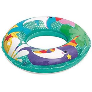 Bestway - Ronde zwemring voor kinderen, diameter 51 cm, 3 verschillende decors, 3 verschillende decors: pinguïns, dolfijnen of zeemeerminnen