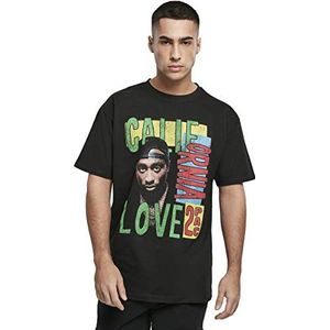 Mister Tee Tupac T-shirt voor heren, California Love Retro oversized, zwart.