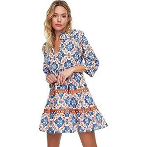 Trendyol Mini robe tissée basique décontractée pour femme, Très coloré, 64