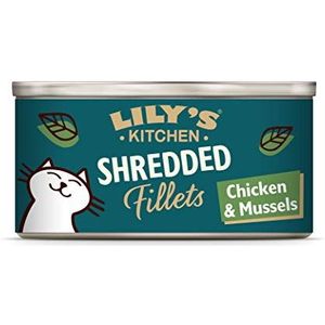 Lily's Kitchen Shredded Girls - geperste bouillon met kip en vormen voor katten, 24 x 70 g