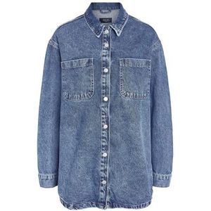 Noisy may Nmalva L/S Denim Shacket Az351mb Noos Damesjas (1 stuk), Blauw