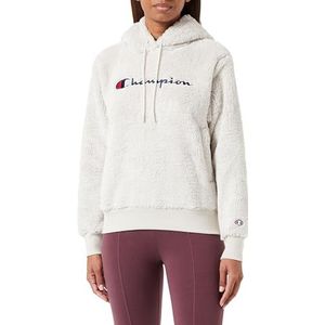 Champion Legacy American Classics W Bonded Polar Teddy Sweatshirt met capuchon voor dames, Zilver Grijs