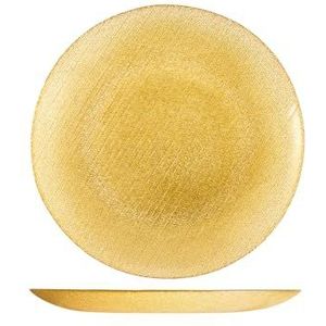 H&h Set van 6 platte borden met gouden glitter, 28 cm
