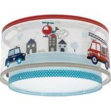 Dalber Plafondlamp voor kinderen, politie, auto's, kroonluchter kinderkamer, plafondlamp voor kinderen, blauw